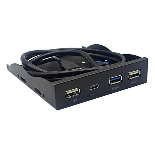 Painel de Unidade de Disquete USB3.2 GEN1 TYPE-C HUB de 3,5 Polegadas 19PIN para Porta C Plug-In ReversíVel 5Gbps