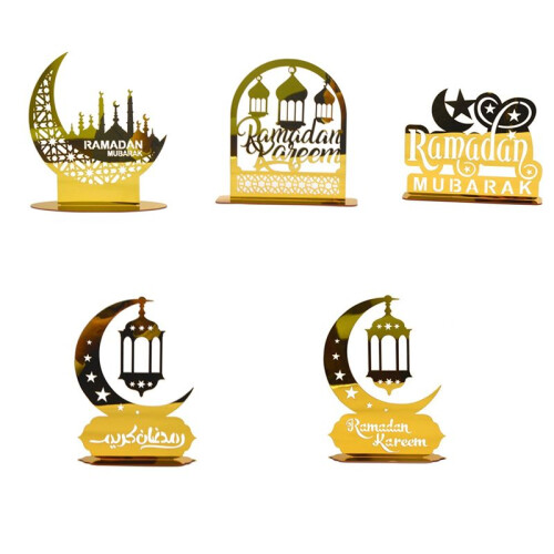Ornamentos AcríLicos Ramadan Kareem Lanterna Estrela Lua Dourada DecoraçõEs Eid Mubarak C