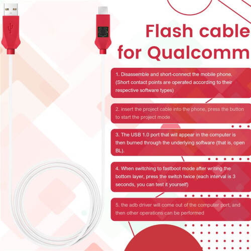 MIRACLE EDL CABLE for Xiao Mi and  Flash and Open for 9008 Port 1