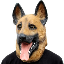 Wolf Dog Maschera completa per la testa in lattice - Taglia unica