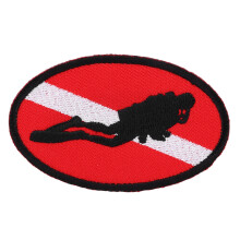 Scuba Diving Ellipse Flag Patch Embroidered Badge Iron on Back