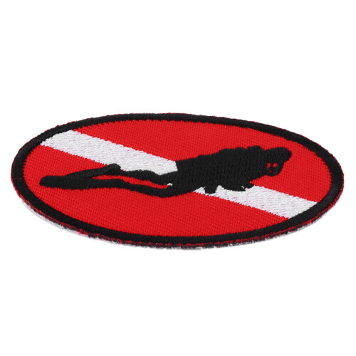 Scuba Diving Ellipse Flag Patch Embroidered Badge Iron on Back 2