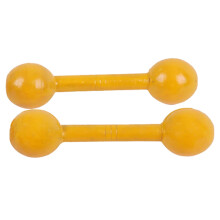 Colorful Wooden Dumbbell Fitness Toy Rounded Yellow