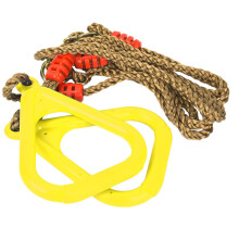 Adjustable Plastic Swing Ring for Kids Gym Fitness with Rope Yellow