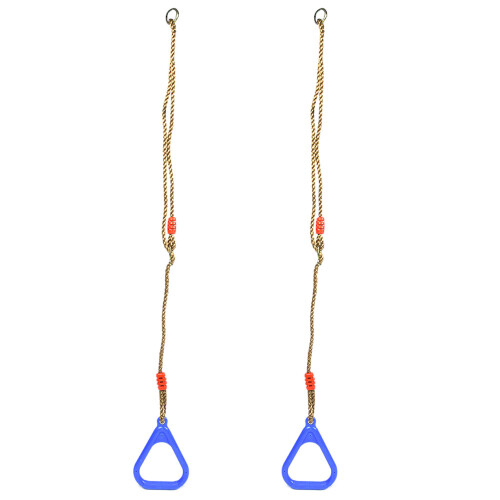 Adjustable Plastic Kids Swing Gym Hanging Ring with Rope Blue 2