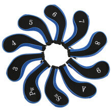 10pcs Neoprene Golf Club Iron Putter Head Covers Set Dark Blue