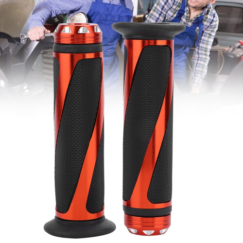1 Pair Metal Motorcycle Throttle Handlebar Grip (Yellow) 2