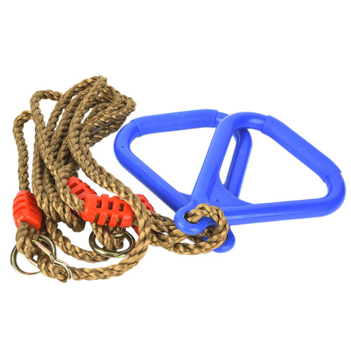 Adjustable Plastic Kids Swing Gym Hanging Ring with Rope Blue 1