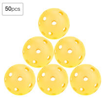 50pcs Solid Color Hollow Air Flow Golf Balls for Children Yellow