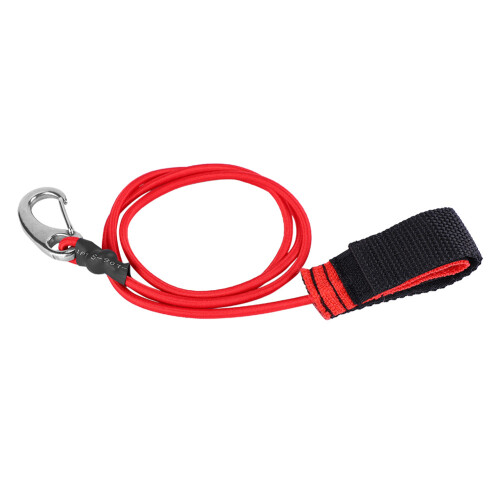 Kayak Paddle Leash Elastic String with Carabiner Red