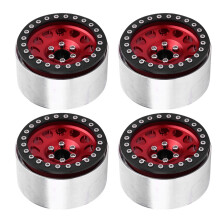 2.2in Aluminium Alloy Wheel Hubs for TRX4 SCX10 RC Car (Red Black)