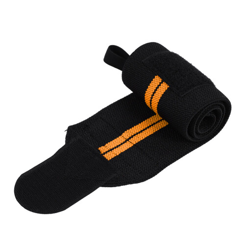 Adjustable Elastic Wrist Wraps Weightlifting Breathable Black&Orange 1