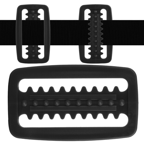 2PCS Heavy Duty ABS Slide Buckle Strap Belt Keeper Black 2