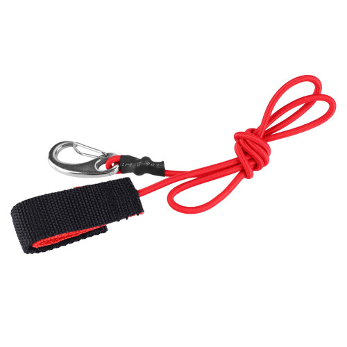 Kayak Paddle Leash Elastic String with Carabiner Red 2