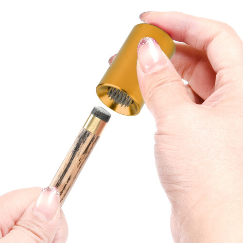 Portable 2in1 Billiard Cue Tip Tool Golden 1