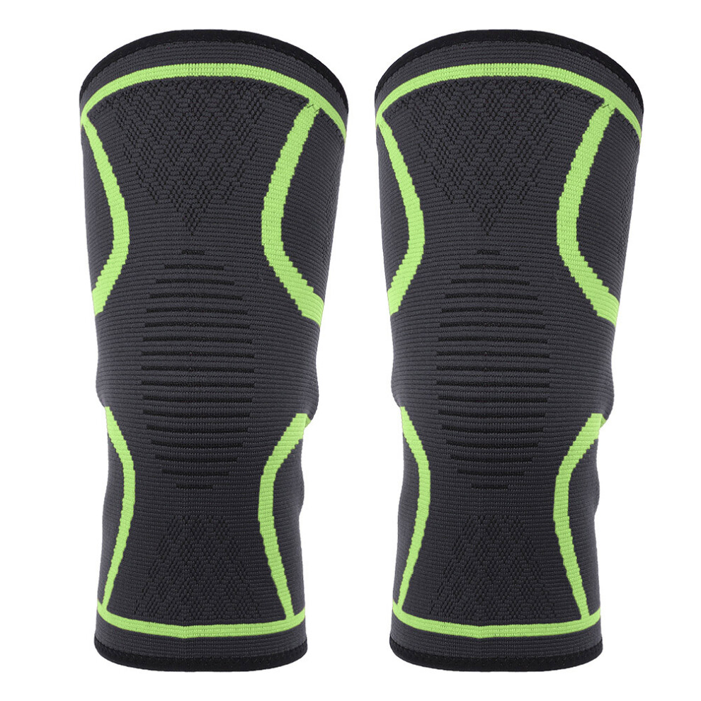 Light/Green Knee Support Fitness Running Cycling Braces Elastic Xl