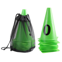 10pcs 23cm Green Soccer Training Cone 0-9