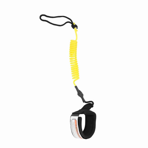 SUP 5mm Coiled Spring Leg Foot Rope Leash Yellow 2