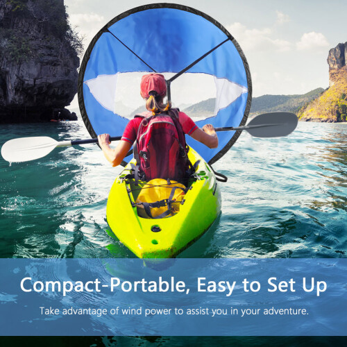 108cm Foldable Transparent Canoe Sail Storage Bag Blue White 2