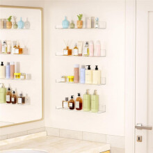 2Pack Acrylic Shelves for Wall Storage,15Inch Floating Bookshelves for Kids,Display Shelf Organizer for Bathroom,Bedroom