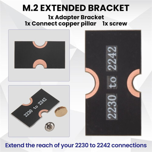 M2 Solid-State Drive Adapter M2 2230 SSD to 2242 Converter Card 2230 to 2242 Extension Bracket 2