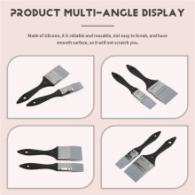 2Pcs Silicone Paint Brushes,1 Inch and 2 Inch Flat Silicone Paint Brushes,Wide and Narrow Solid Flexible Paintbrush Set