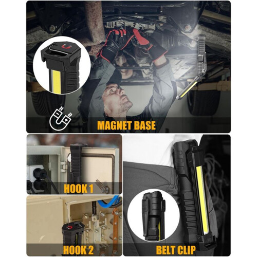 Multifunctional Work Light, Rechargeable Foldable Strong Emergency Light, Inspection Light, Suitable for Car Maintenance 2