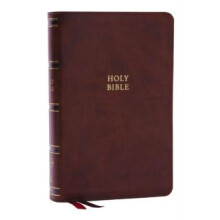 NKJV SingleColumn Reference Bible Versebyverse Brown Leathersoft Red L