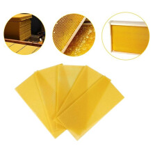 30 Stück Bienenwachsplatten, Natürliche Wachsgrundlage für Bienenrahmen, Bienengrundlagenplatten Zur Kerzenherstellung (16,34 X 7,68 Zoll)