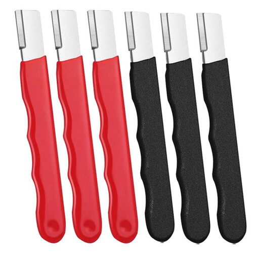 Portable Quick Sharpener, Hand Held Knife Garden Tool Sharpener Stone, Lawn Blade Sharpener (Black & Red,6Pcs)