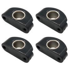 Marine Boat Fairlead Svart Nylon Bullseyes 12 mm 1/2Tum ROSTFRITT STÅLINSTÄLLNING, Remskiva för Båtar, 4st
