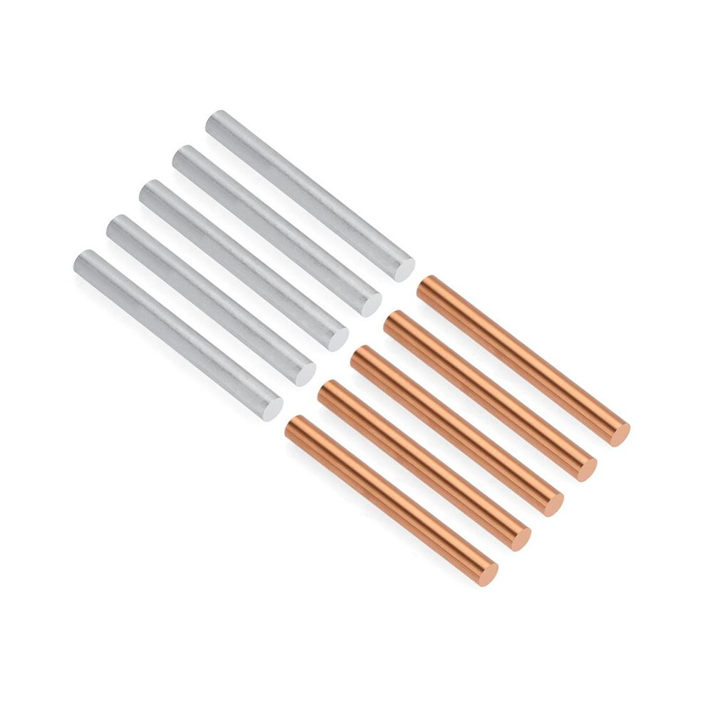 10PCS Pure Copper Zinc Rod,Metal Round Rod with 100 mm Length & 10 mm Diameter for Electroplating,Metal  Project