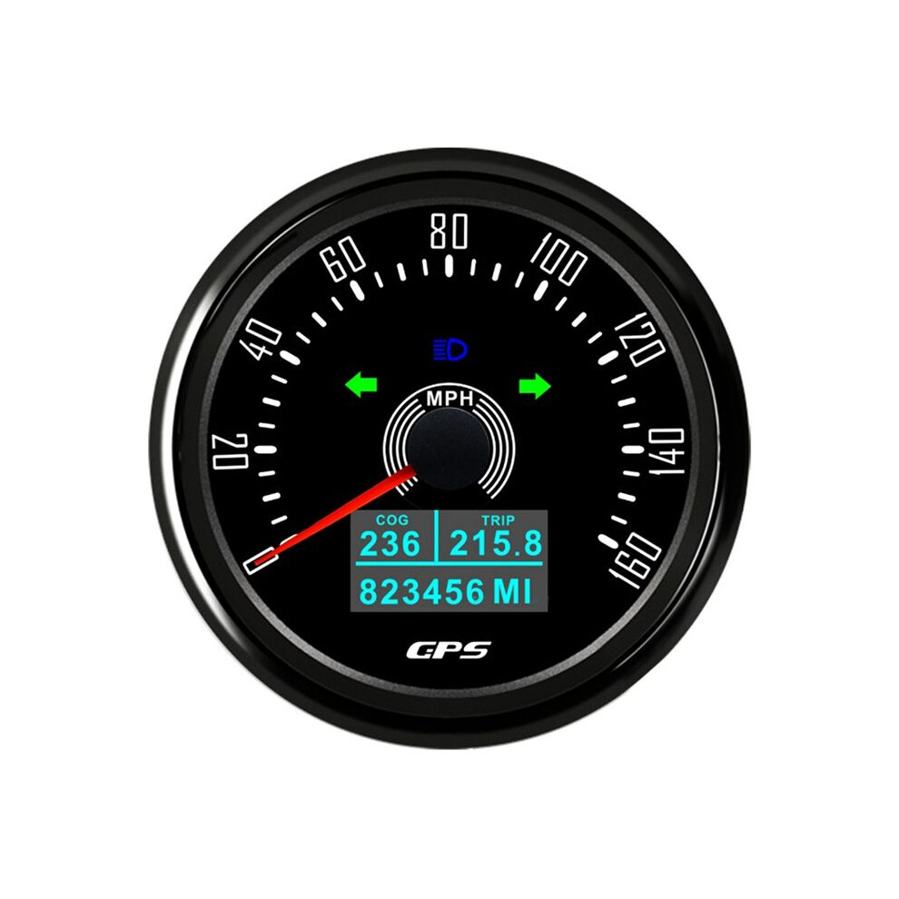 85Mm Gps Speedometer With Gps Antenna 7Colors Backlight Digital Led Odometer Gauge For 12V24v Car Boat Marine 0-160Mph,B 4713056175009