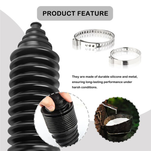 Car Universal Steering Rack and Pinion Boot Steering Rack Boot Tool Kit, Dustproof Silicone Inner Tie Rod Boot Set 2