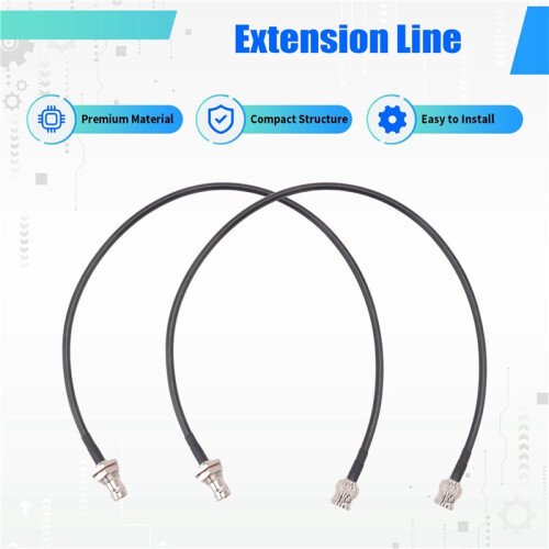 Wireless Microphone Antenna Extension Cable 2ft with BNC Connector, 2-Pack for Rack Mount Systems 1