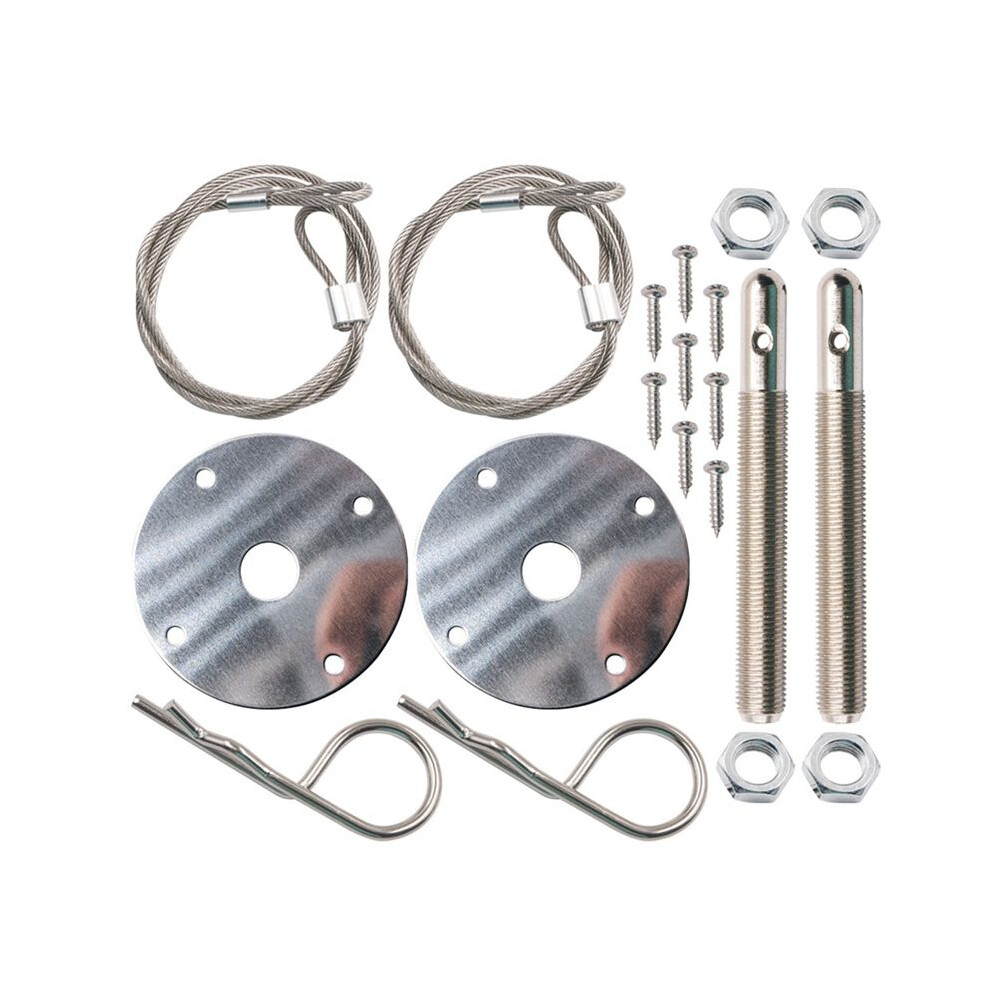 Hood Pins Kit For Car, Hood Pin Plate Lock Clip Kit, Universal Engine Hood Pins Bonnet Locking Catch Clip Kits 6031192283289