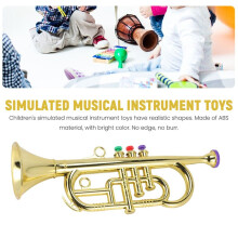 Trumpet 3 Tones 3 Colored Keys Simulation Musical Wind Instruments for Children Birthday Party Toy Gold