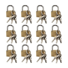 12 Pack Padlock Small Padlock Solid Brass Locks with 3 Key for Luggage Lock,Backpack,Gym Locker Lock,Suitcase Lock