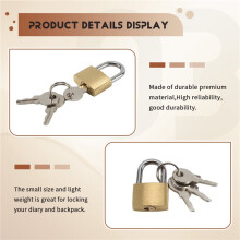12 Pack Padlock Small Padlock Solid Brass Locks with 3 Key for Luggage Lock,Backpack,Gym Locker Lock,Suitcase Lock