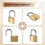 12 Pack  Padlock Small Padlock Solid Brass Locks with 3 Key for Luggage Lock,Backpack,Gym Locker Lock,Suitcase Lock 7