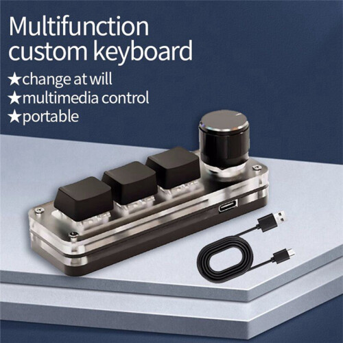 Macropad Macro Mechanical Keyboard RGB  Gaming Custom Programming Knob Keypads 3 Keys for Photoshop 1