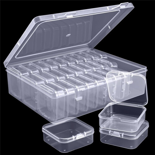 Bead Organizer Box, A Large Transparent Box with 30PCS Small Clear Plastic Storage Containers,Portable  Storage Box 2
