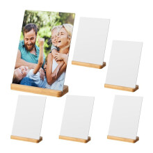 6-Pack Sublimering Fotoramar Blanks 5 X 7 Tum Värmeöverföring Metall Tavelramar med Trä Bas DIY Fotoutskrifter