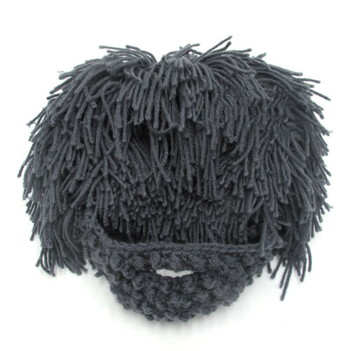 2Pcs Warm Thick Plush Earflap Ski Hat Grey Cotton Windproof Neck Cover 1