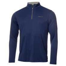 (S, Navy Marl) DKNY Mens Kensington 1/4 Zip Lightweight Stretch Sweater