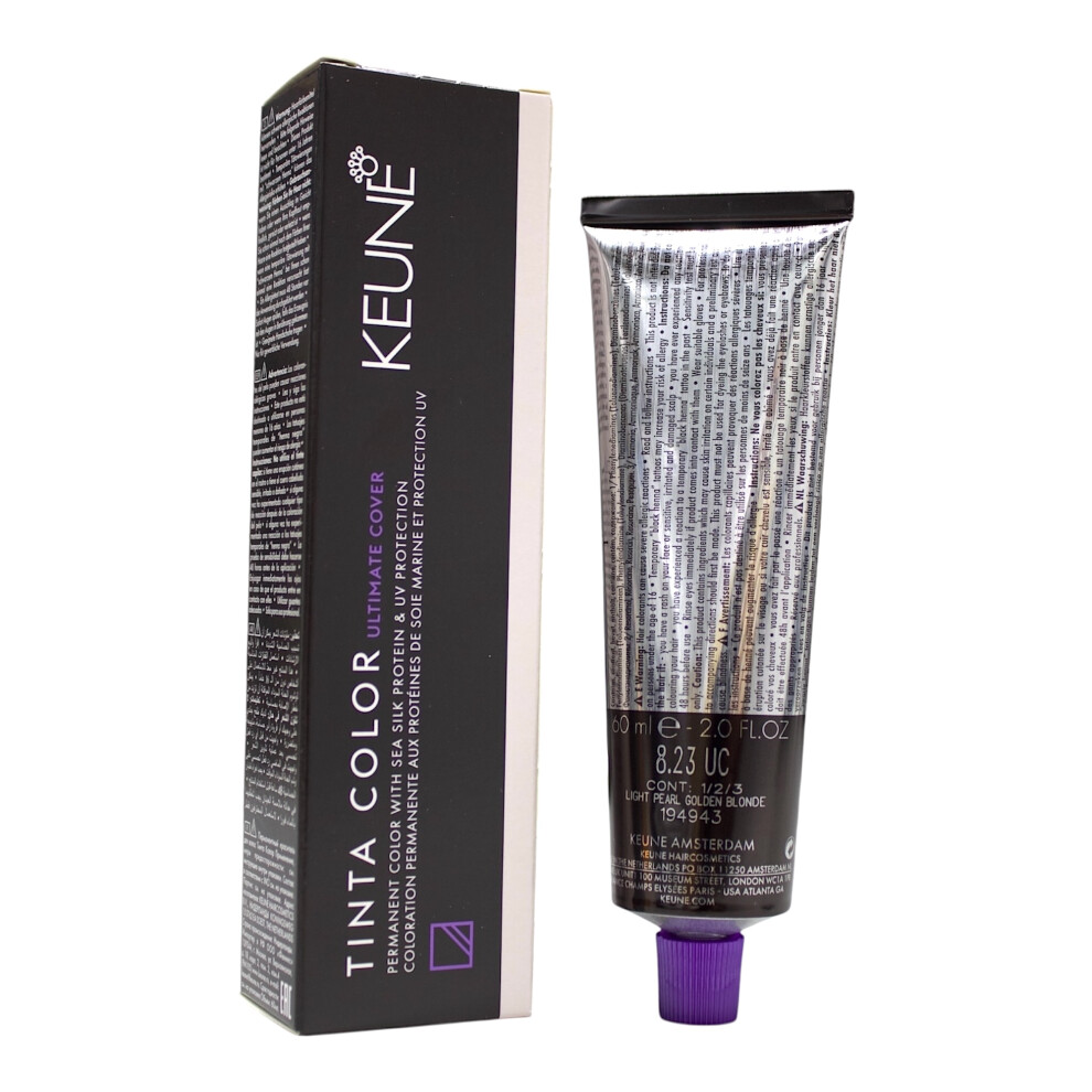 Keune White Tinta Color 8.23 Uc Permanent Color Light Pearl Golden Blonde 2 Oz