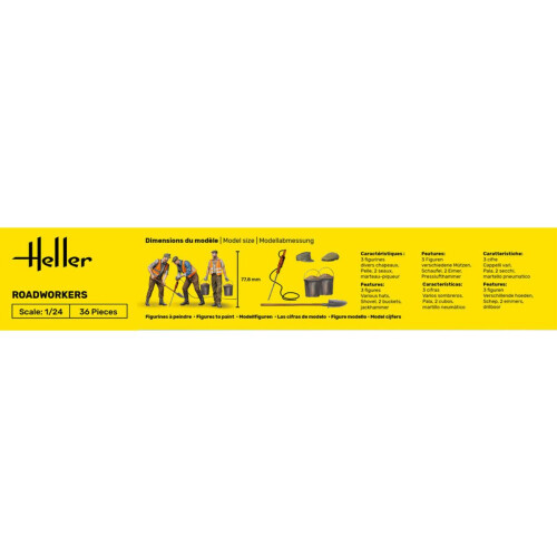 Heller 82754 Road Workers Figures 1:24 Model Kit 2