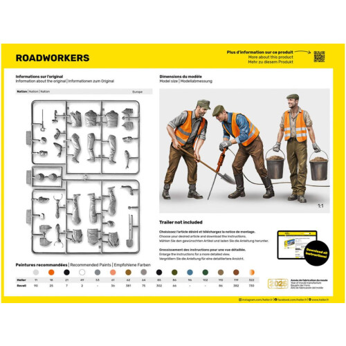 Heller 82754 Road Workers Figures 1:24 Model Kit 1