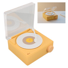 Enceinte Bluetooth rétro avec réveil, Jaune, 1200mAh, petite taille