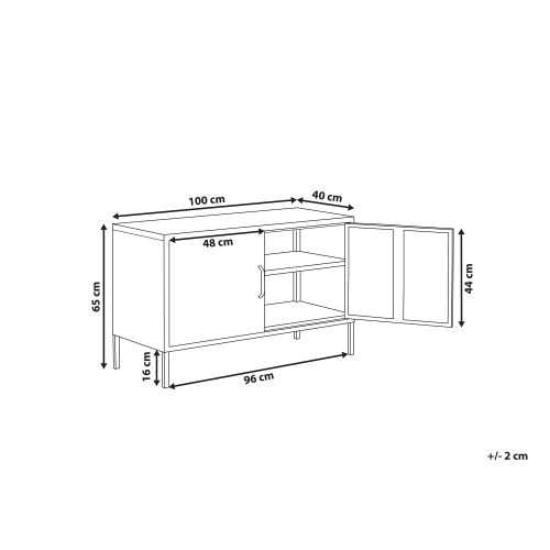 Beliani Storage Unit URIA Metal Red 2